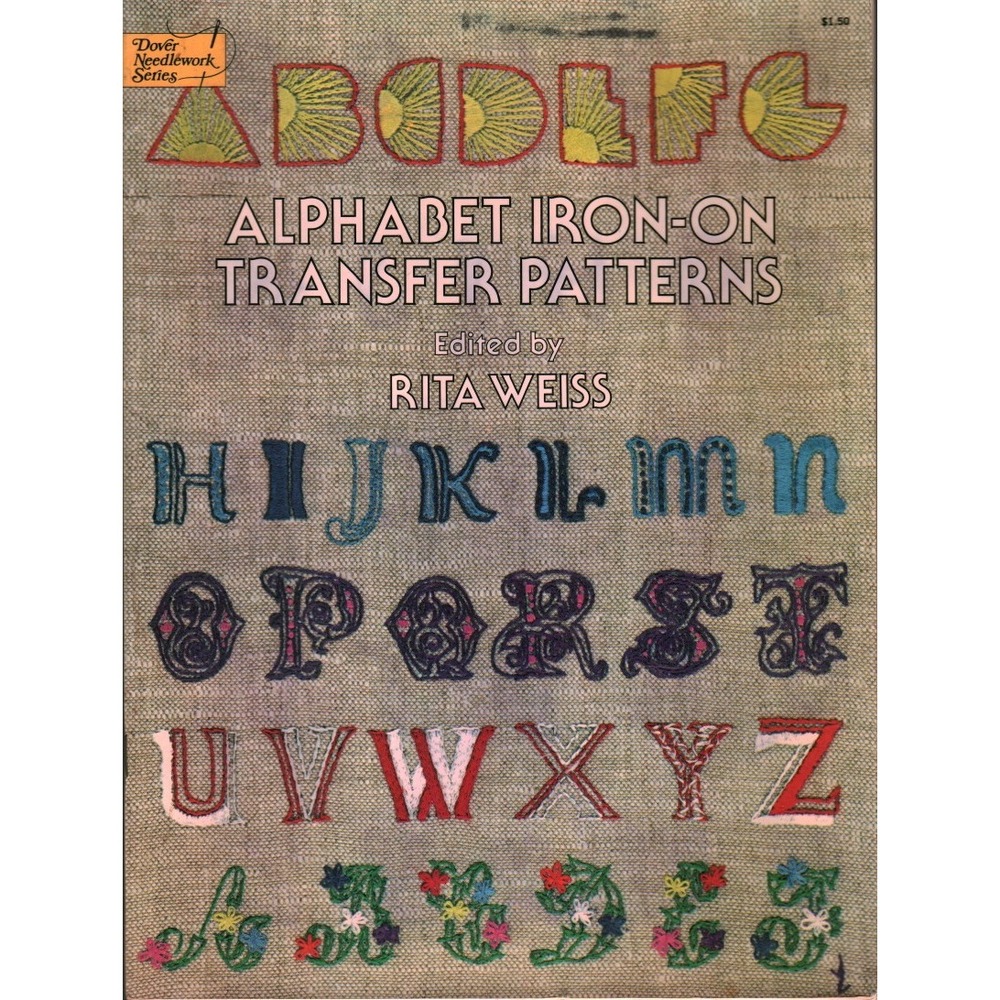 Rita Weiss Alphabet Iron-On Transfer Patterns Dover Needlework Book 1976 Vintage